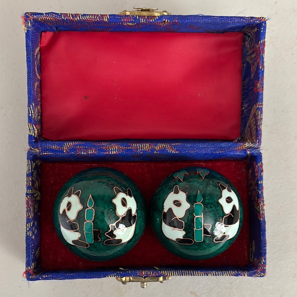 Panda Design Baoding Balls in Decorative Box